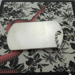 Gucci 925 Sterling Silver Dog Tag Unisex Pendant Necklace with Box Made in Italy