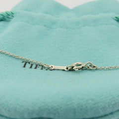 TIFFANY & CO 925 Sterling Silver Small Bean Pendant Necklace with Pouch