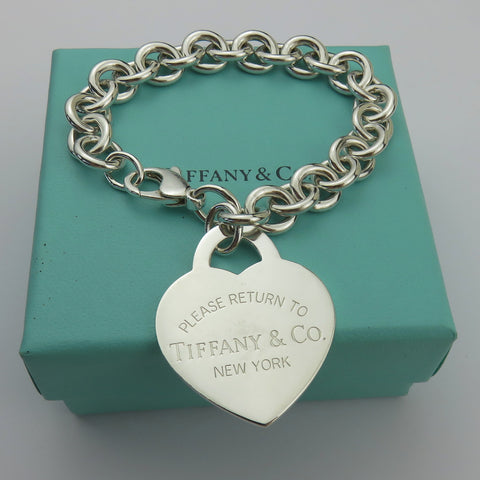 TIFFANY & CO Return to Tiffany Extra Large Heart 925 Sterling Silver Bracelet