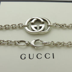 Gucci 925 Sterling Silver Interlocking G Oval Link Unisex Pendant Necklace