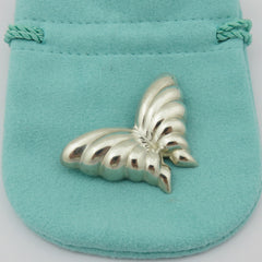 TIFFANY & CO 925 Sterling Silver Butterfly Brooch with Pouch