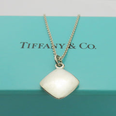 TIFFANY & CO 925 Sterling Silver 1837 Square Pendant Necklace