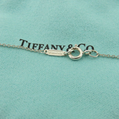 TIFFANY & CO 925 Sterling Silver Double Heart Dangle Necklace with Po0uch