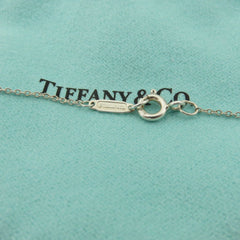 TIFFANY & CO 925 Sterling Silver Double Heart Dangle Necklace with Po0uch