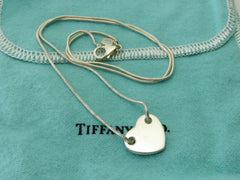 TIFFANY & CO Sterling Silver Heart Snake Chain Pendant Necklace