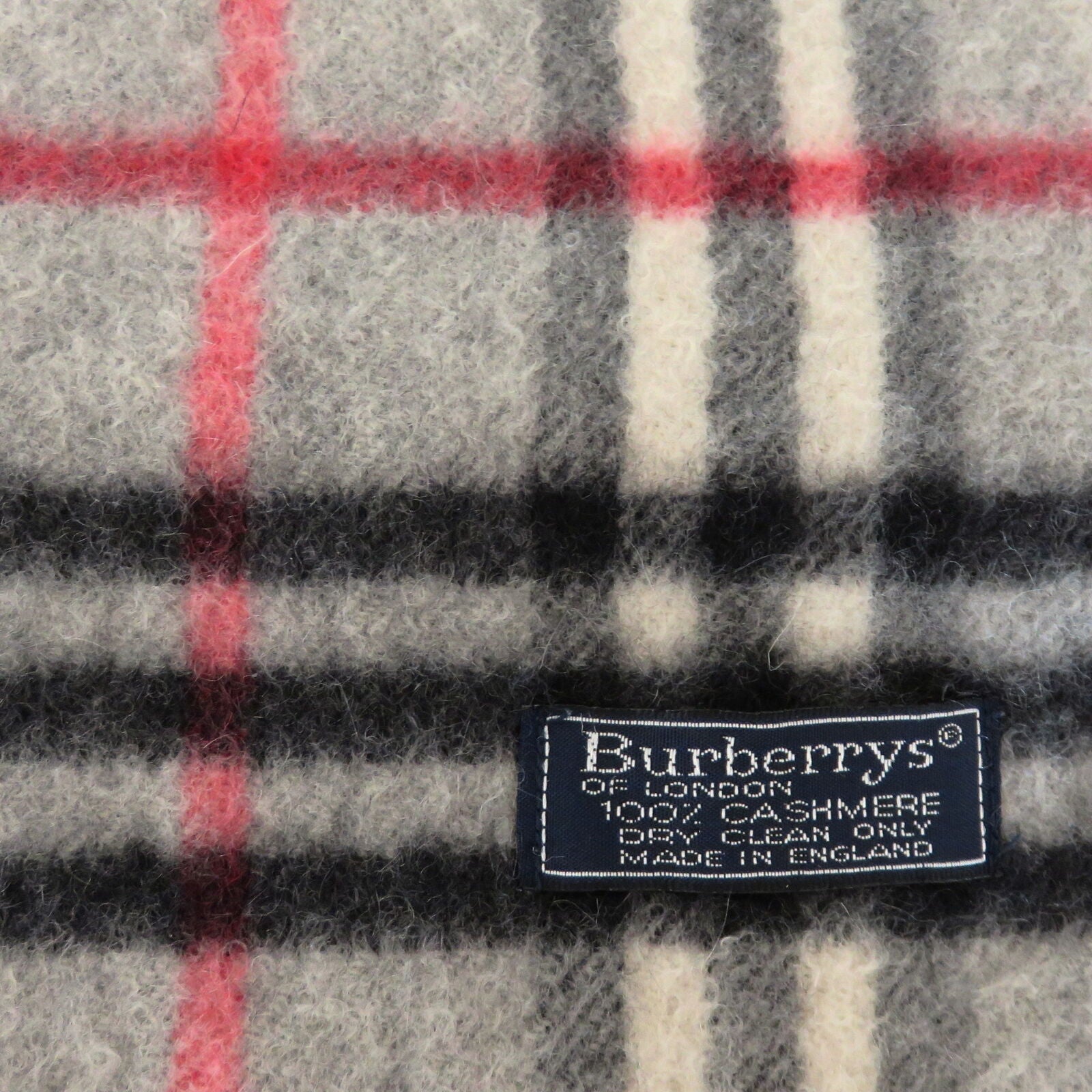 Burberry Grey Check Cashmere Scarf