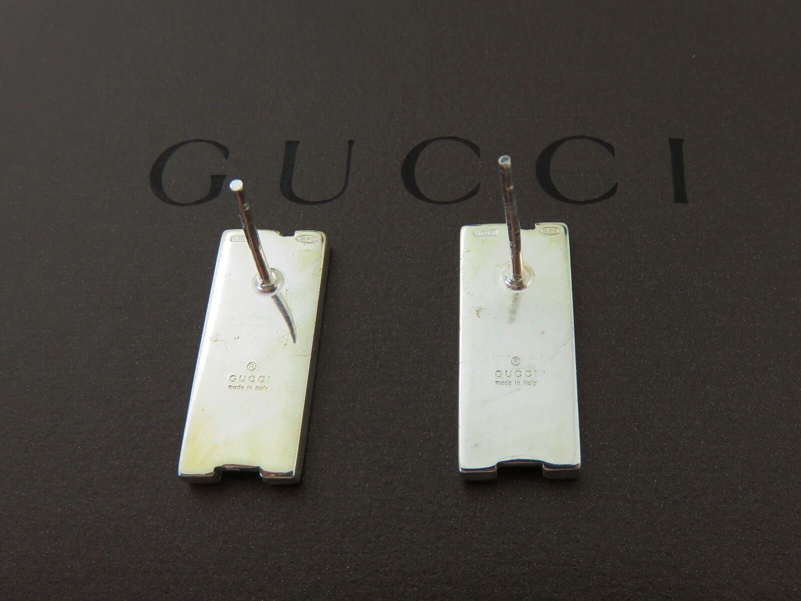 Gucci Sterling Silver G Logo Stud Earrings